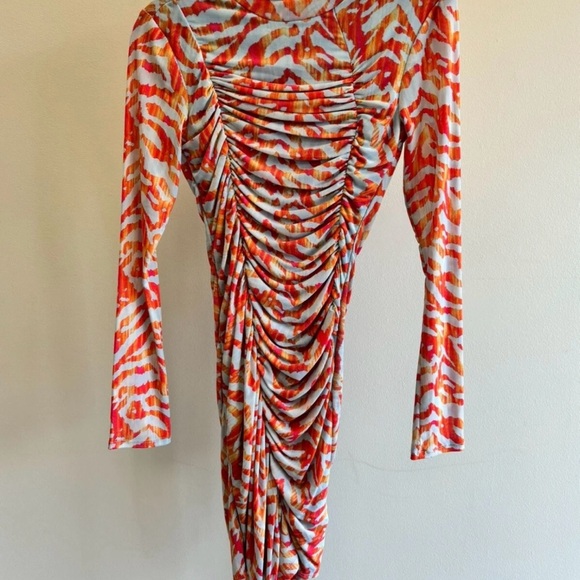 Elegant Multicolor Long Sleeve Dress - Picture 5 of 5